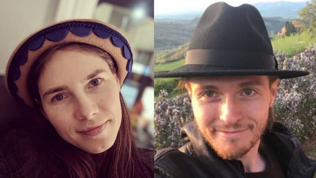 primo piano di amanda knox e raffaele sollecito