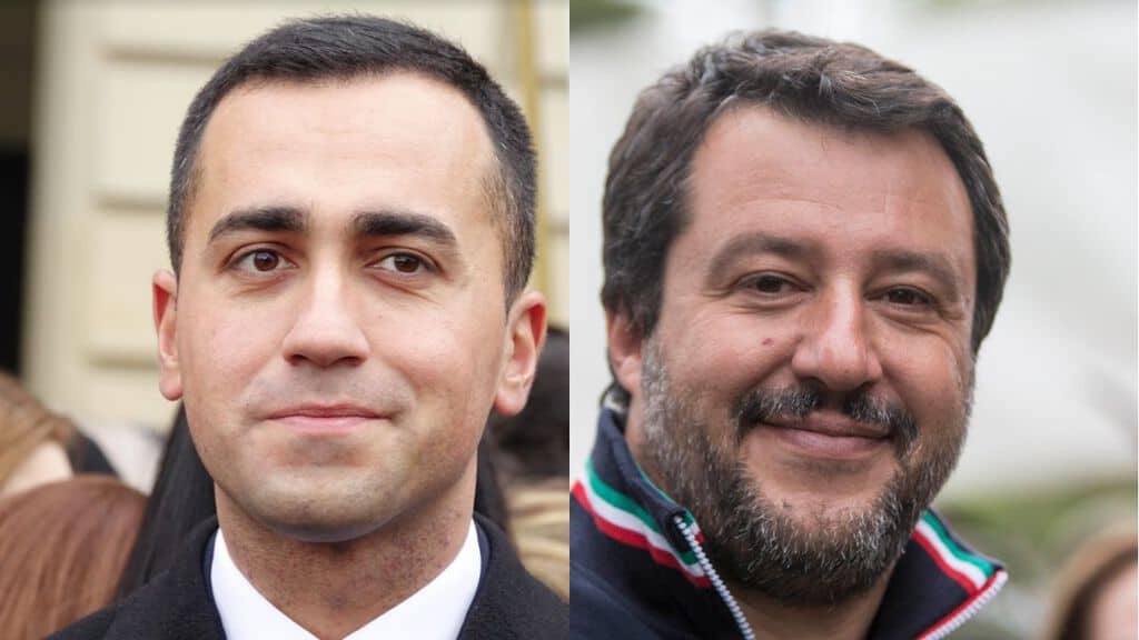 primi piani di luigi di maio matteo salvini