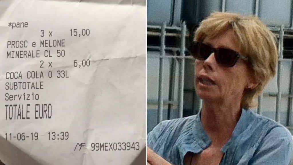 paola comencini e lo scontrino con il conto shock