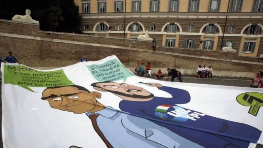 striscione salvini di maio. foto: pierpaolo bombardieri