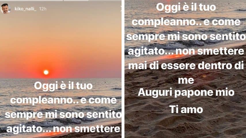 La storia di Kikò Nalli dedicata al padre su Instagram. Fonte: Kikò Nalli/Instagram