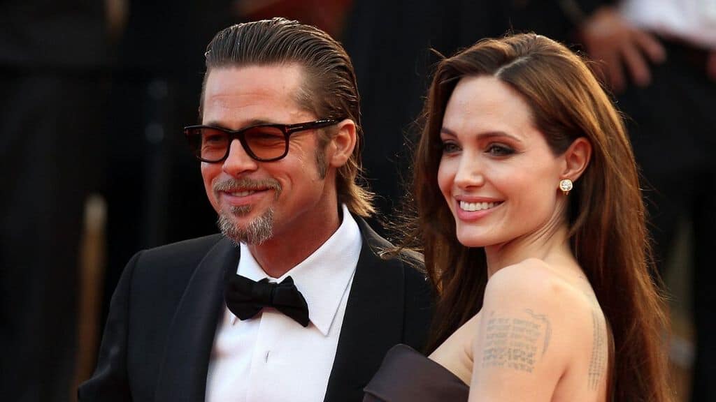 primi piani di brad pitt e angelina jolie sul red carpet