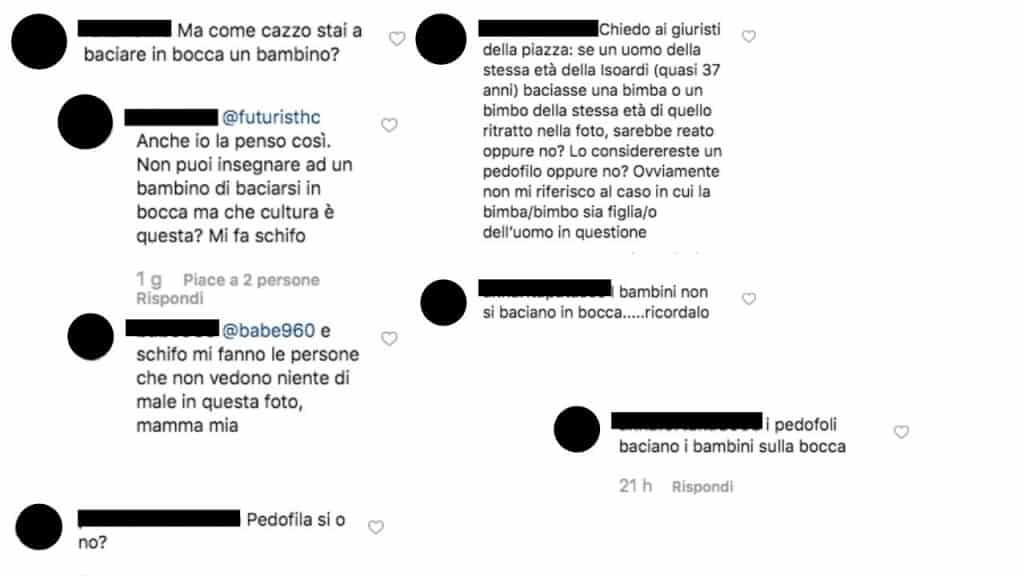 alcuni commenti instagram sulla pagina di elisa isoardi