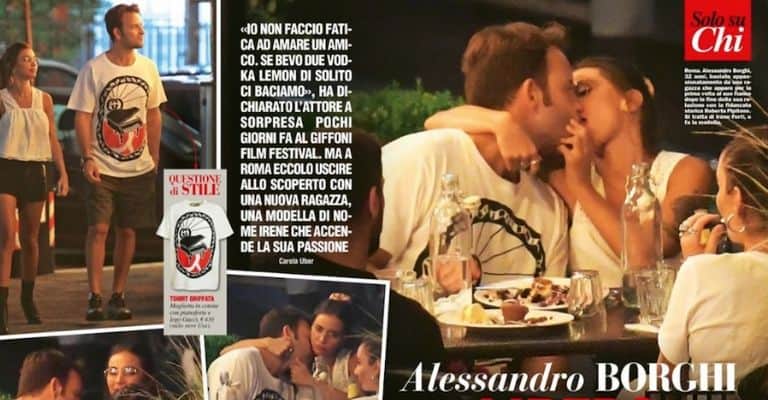 Le tenere effusioni al ristorante tra Alessandro Borghi e Irene Forti. Fonte: Chi