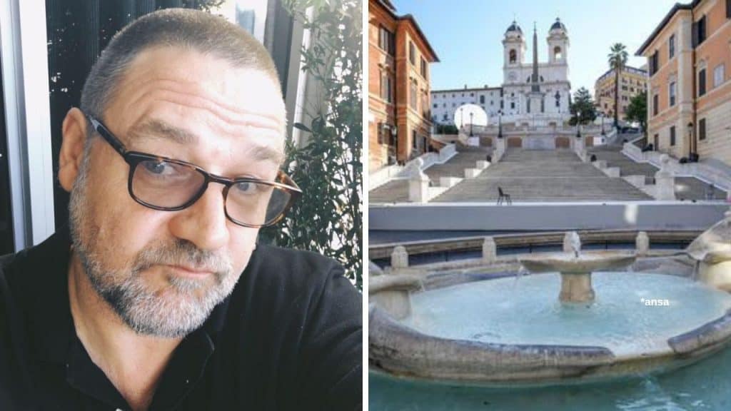 Russell Crowe, scalinata piazza Spagna Roma