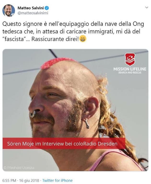 foto tweet salvini