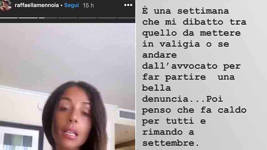 Sfogo di Raffaella Mennoia su Instagram