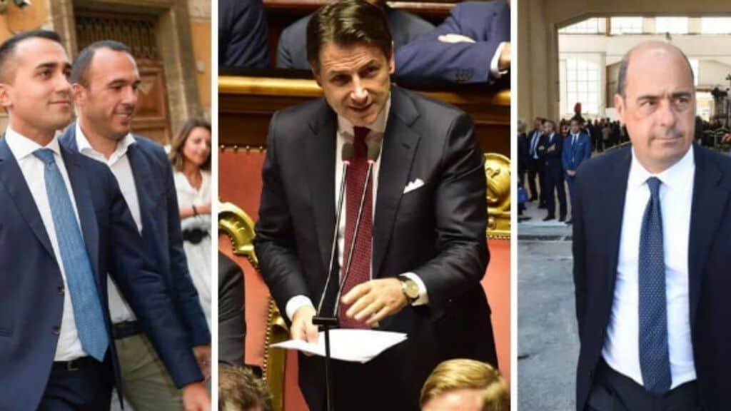 di maio conte e zingaretti