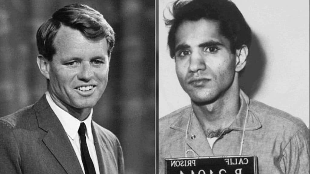 Bobby Kennedy e il suo assassino Sirhan Bishara Sirhan