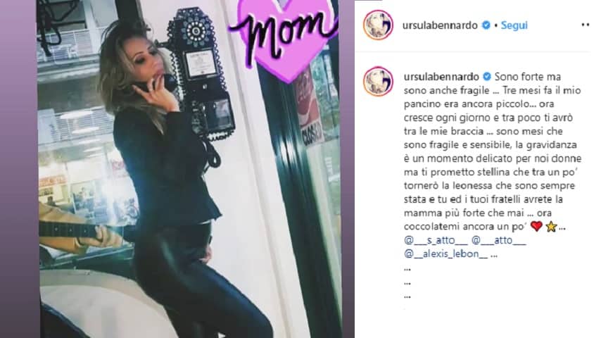 Ursula Bennardo incinta su Instagram