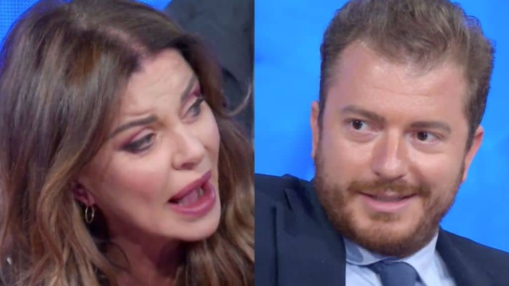 Alba Parietti e Daniele Radini Tedeschi in primo piano nello studio di Vieni da me