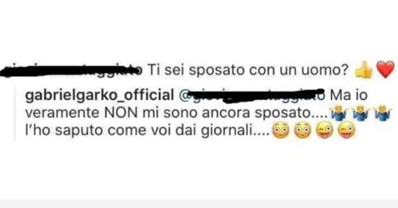 commento Gabriel Garko