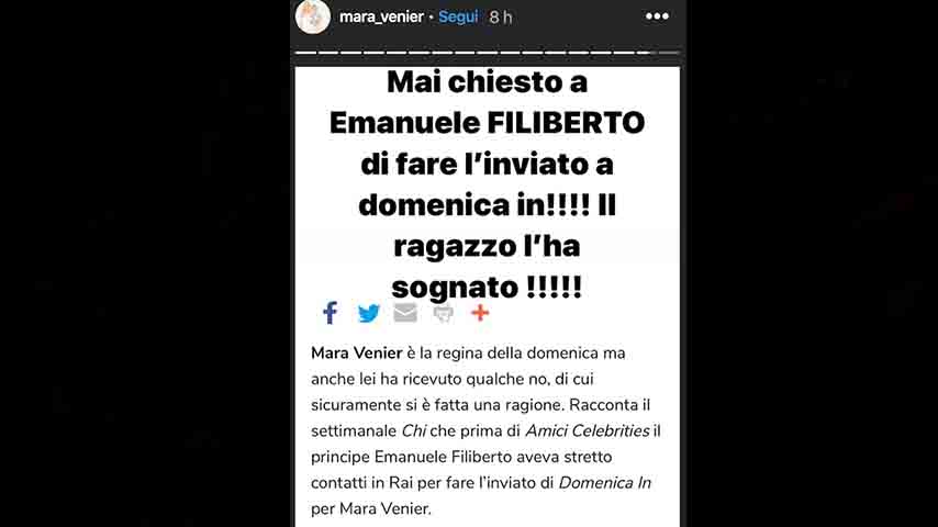 Post di Mara Venier su Instagram