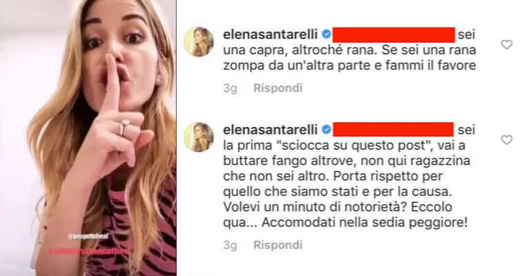 Commenti Instagram di Elena Santarelli