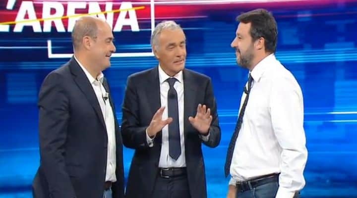 Nicola Zingaretti e Matteo Salvini da Massimo Giletti
