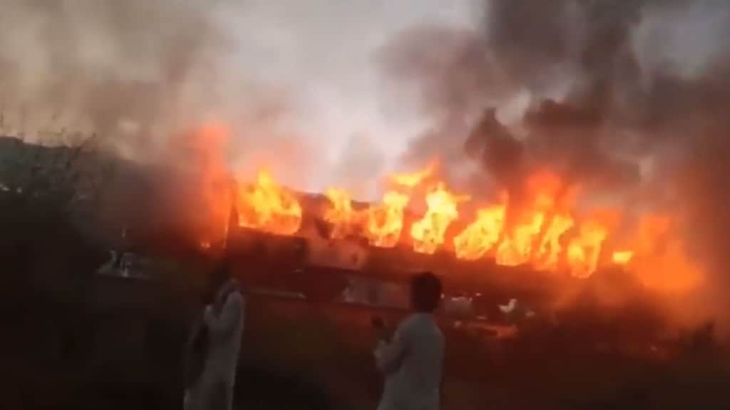 treno in fiamme