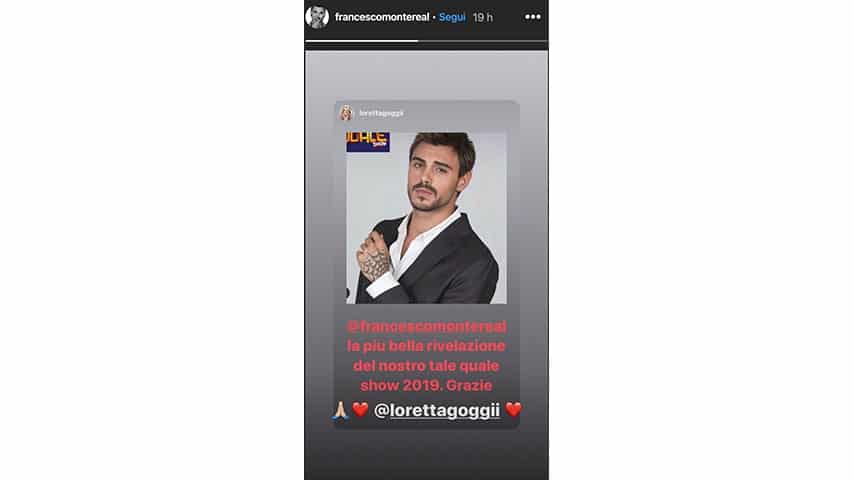 Instagram Story di Francesco Monte