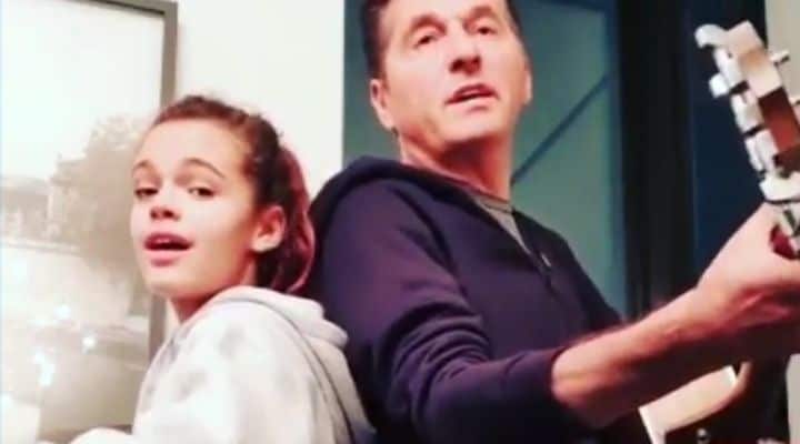 Teo Mammuccari e la figlia Julia