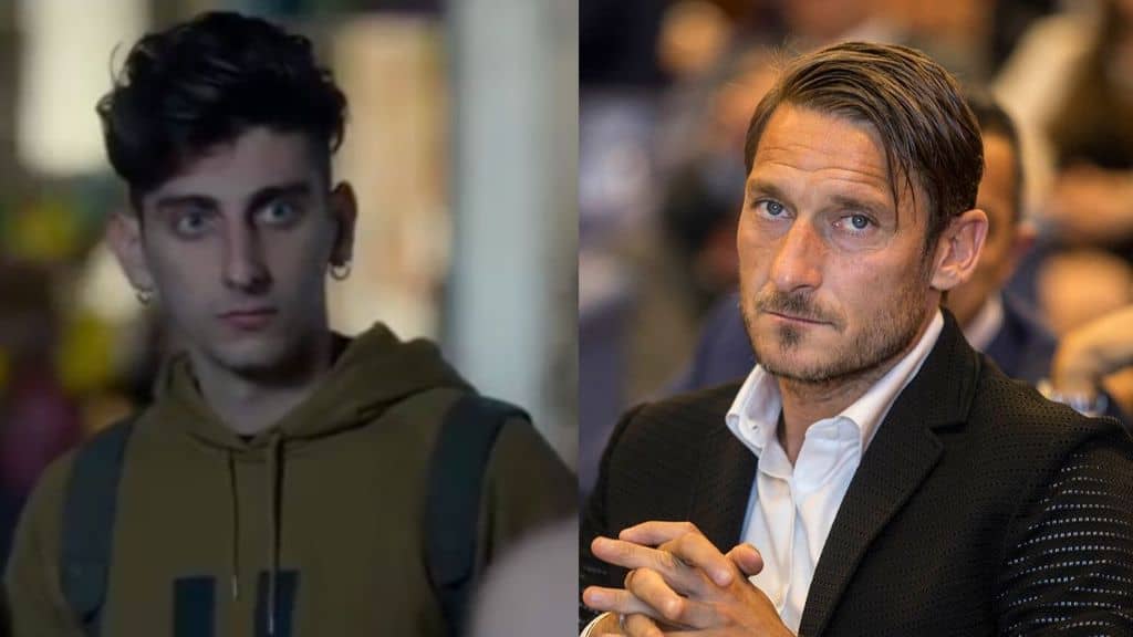 pietro castellitto e francesco totti in primo piano