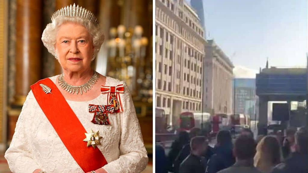 La regina elisabetta e le immagini dell'attentato di londra