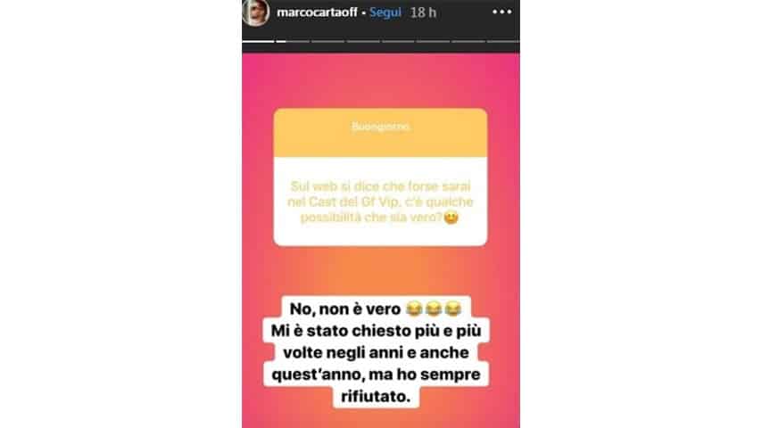 Instagram Stories di Marco Carta