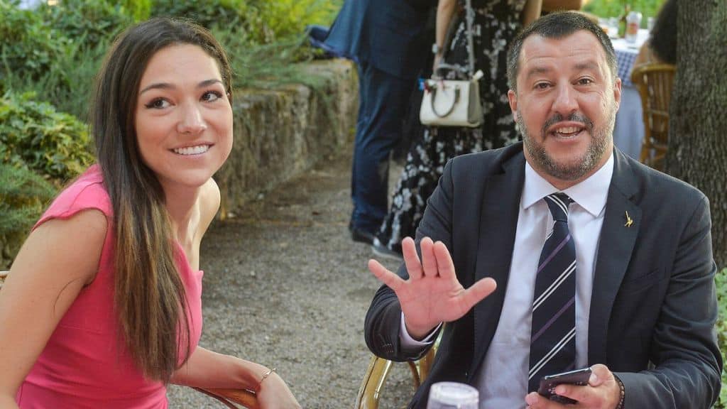 Francesca Verdini e Matteo Salvini a tavola