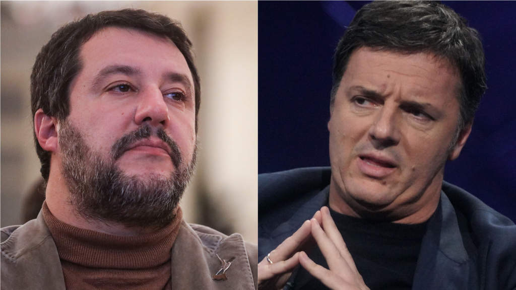 salvini e renzi, primo piano