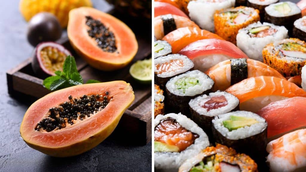 papaya e sushi