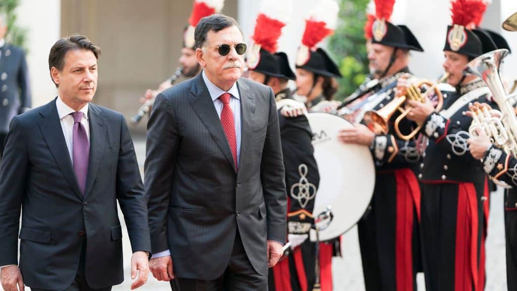 Il premier Conte e il premier Sarraj