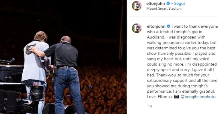 Il post di Instagram di Elton John