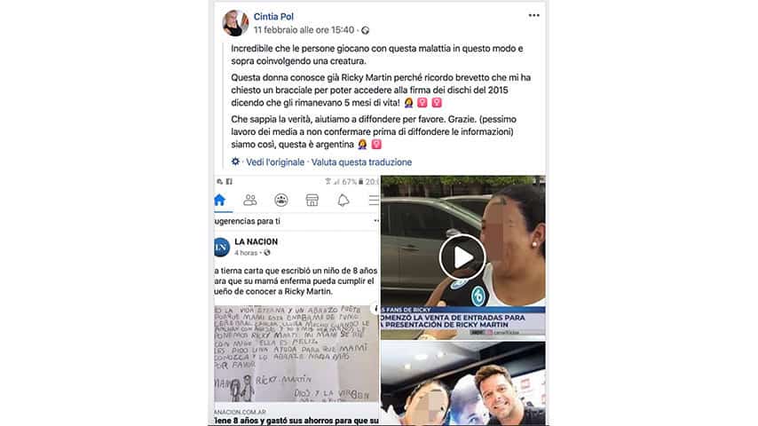 Post Facebook su Ricky Martin