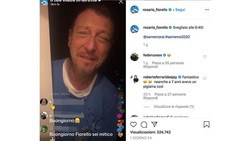 Post Instagram di Fiorello