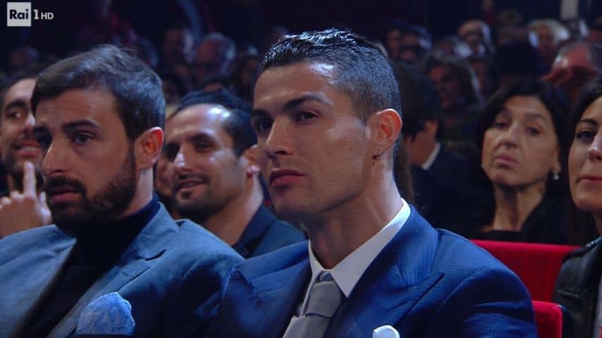 Cristiano Ronaldo in platea all'Ariston