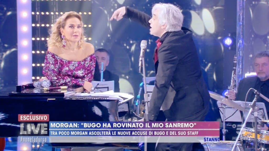 barbara d'urso e morgan a live