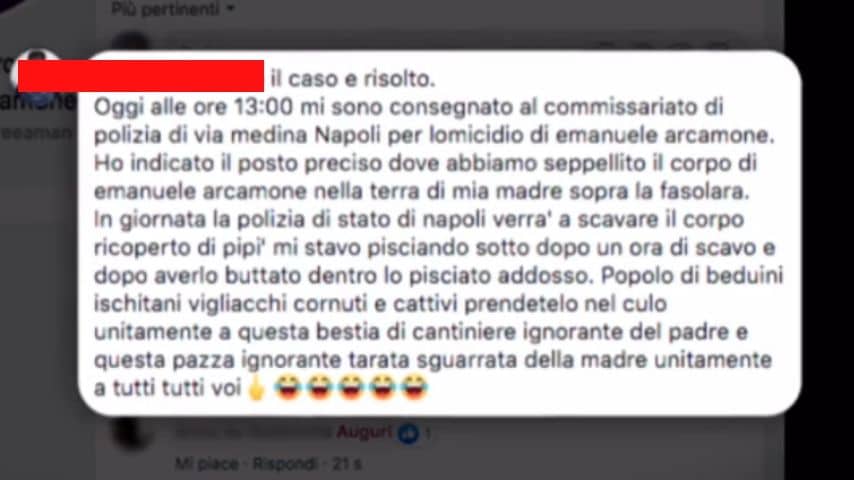 Commento nel gruppo di Emanuele Arcamone