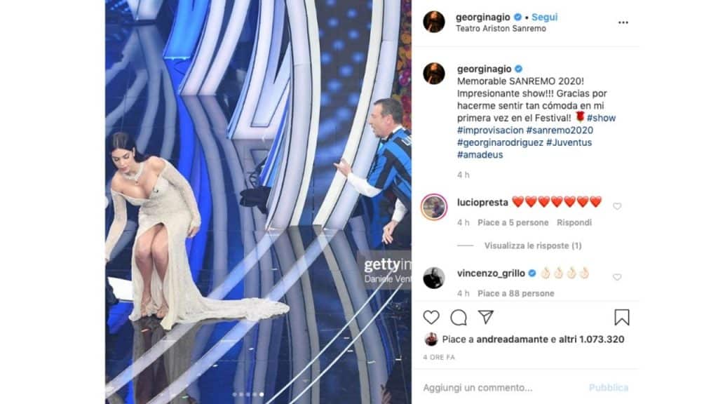 Il post pubblicato su Instagram da Georgina Rodriguez