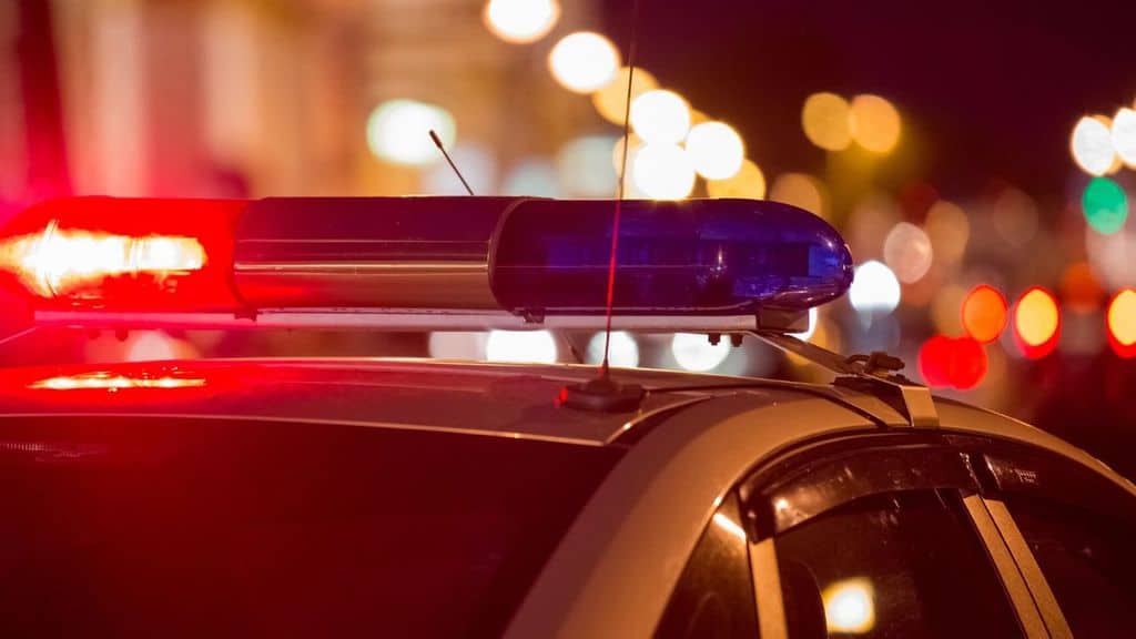 Lampeggianti dell'auto della polizia