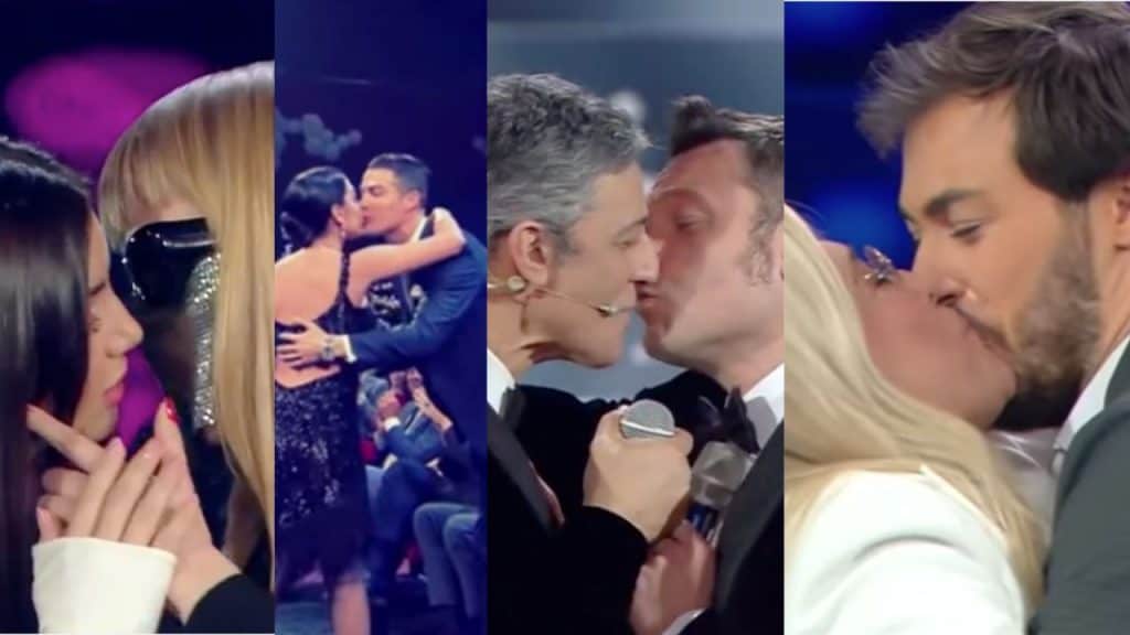 baci tra myss keta e elettra lamorghini, georgina e ronaldo, tiziano ferro e fiorello, mara venier e i pinguini tattici nucleari