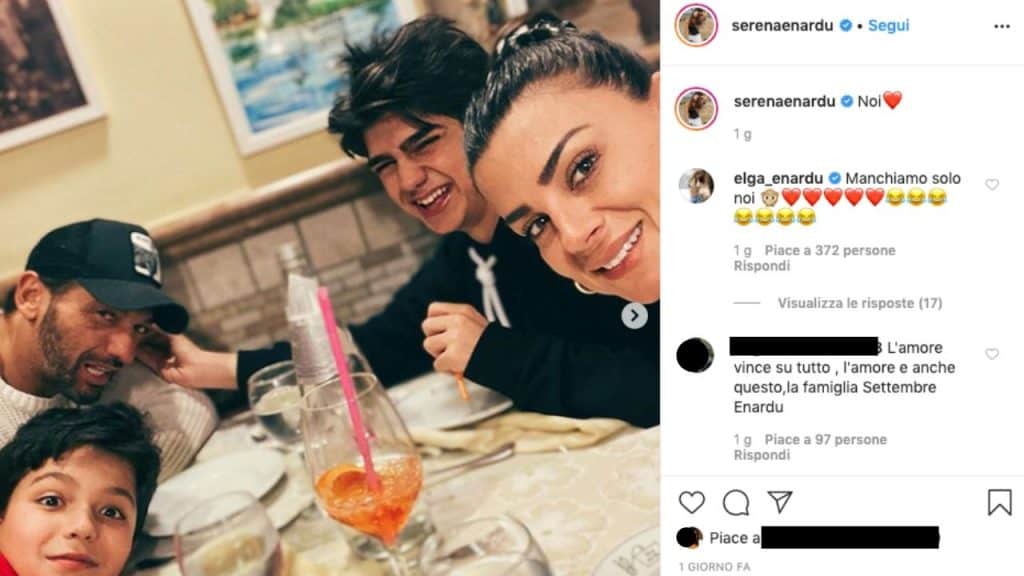 il post pubblicato su Instagram da Serena Enardu