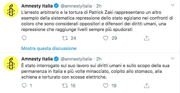 Post di Amnesty Italia