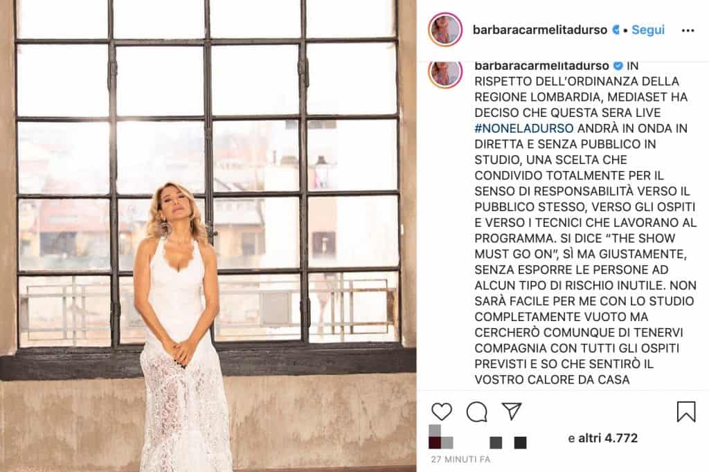 il post di barbara d'urso