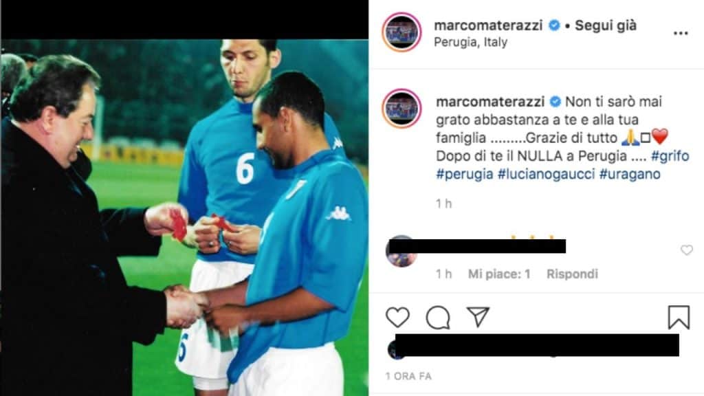 il post scritto su Instagram da Marco Materazzi