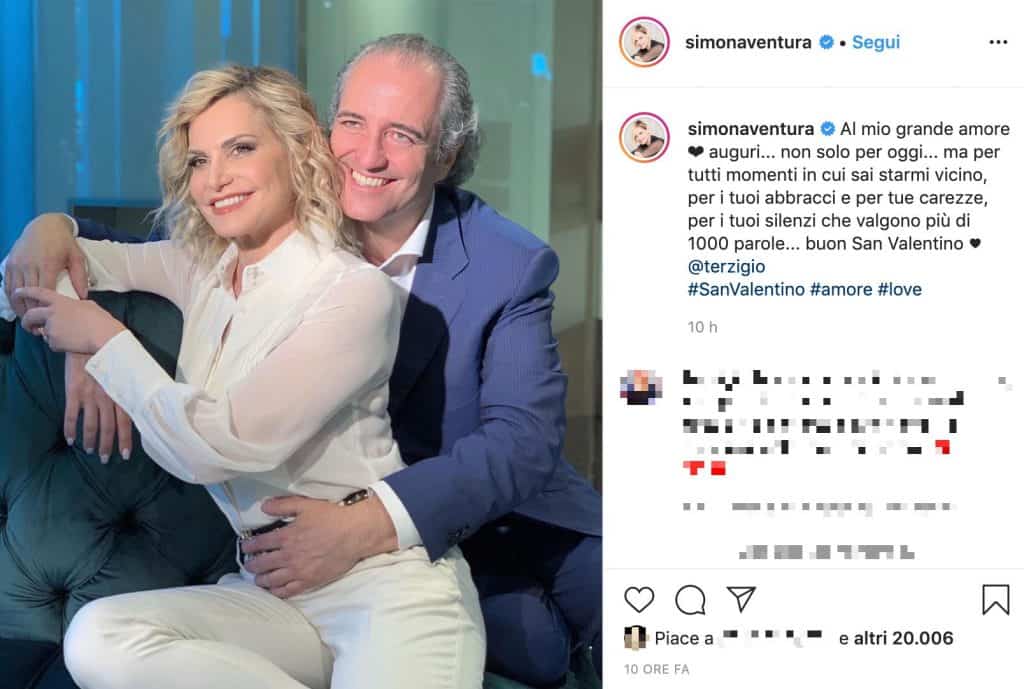 simona ventura e Giovanni Terzi post instagram