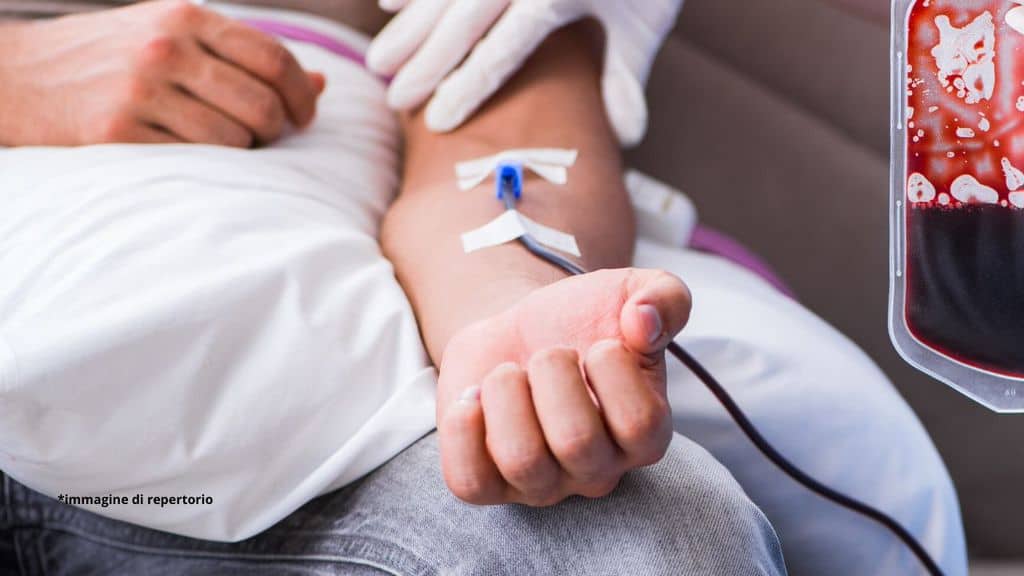 una trasfusione di sangue