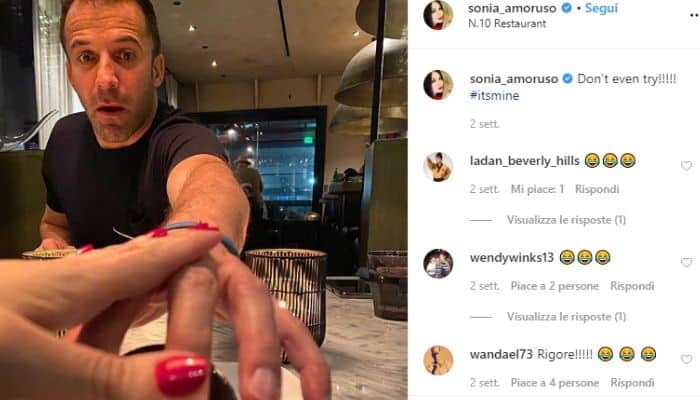 Il post di Sonia Amoruso con Alessandro Del Piero