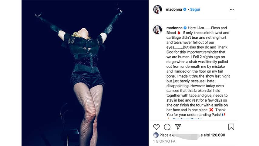 Post di Madonna su Instagram