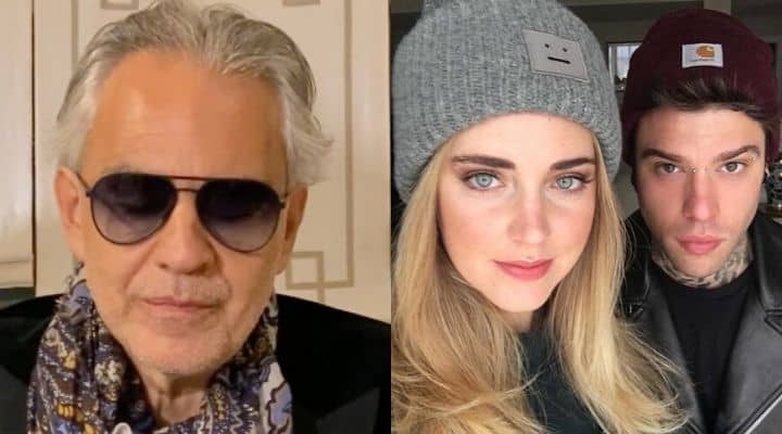 andrea bocelli, chiara ferragni e fedez