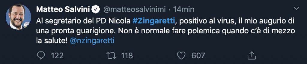 tweet di Matteo salvini