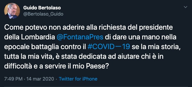 Tweet di Guido Bertolaso