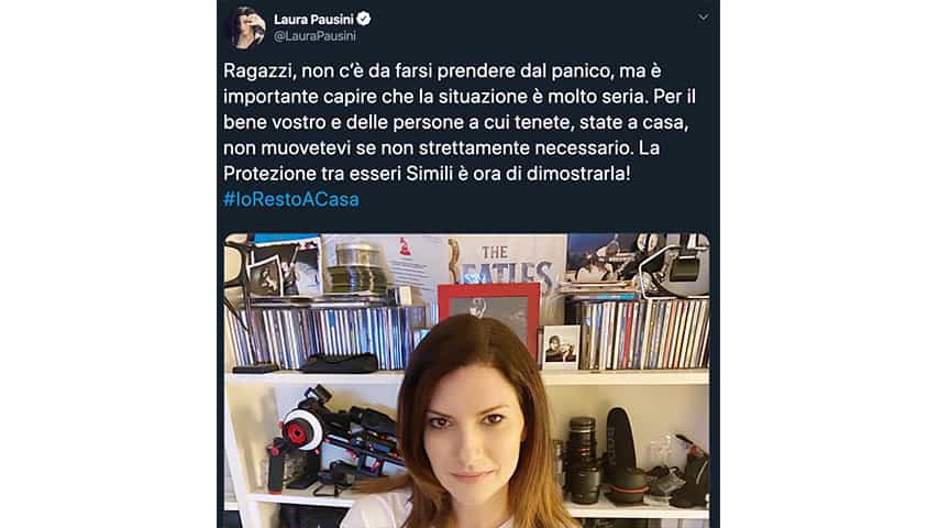 Tweet di Laura Pausini